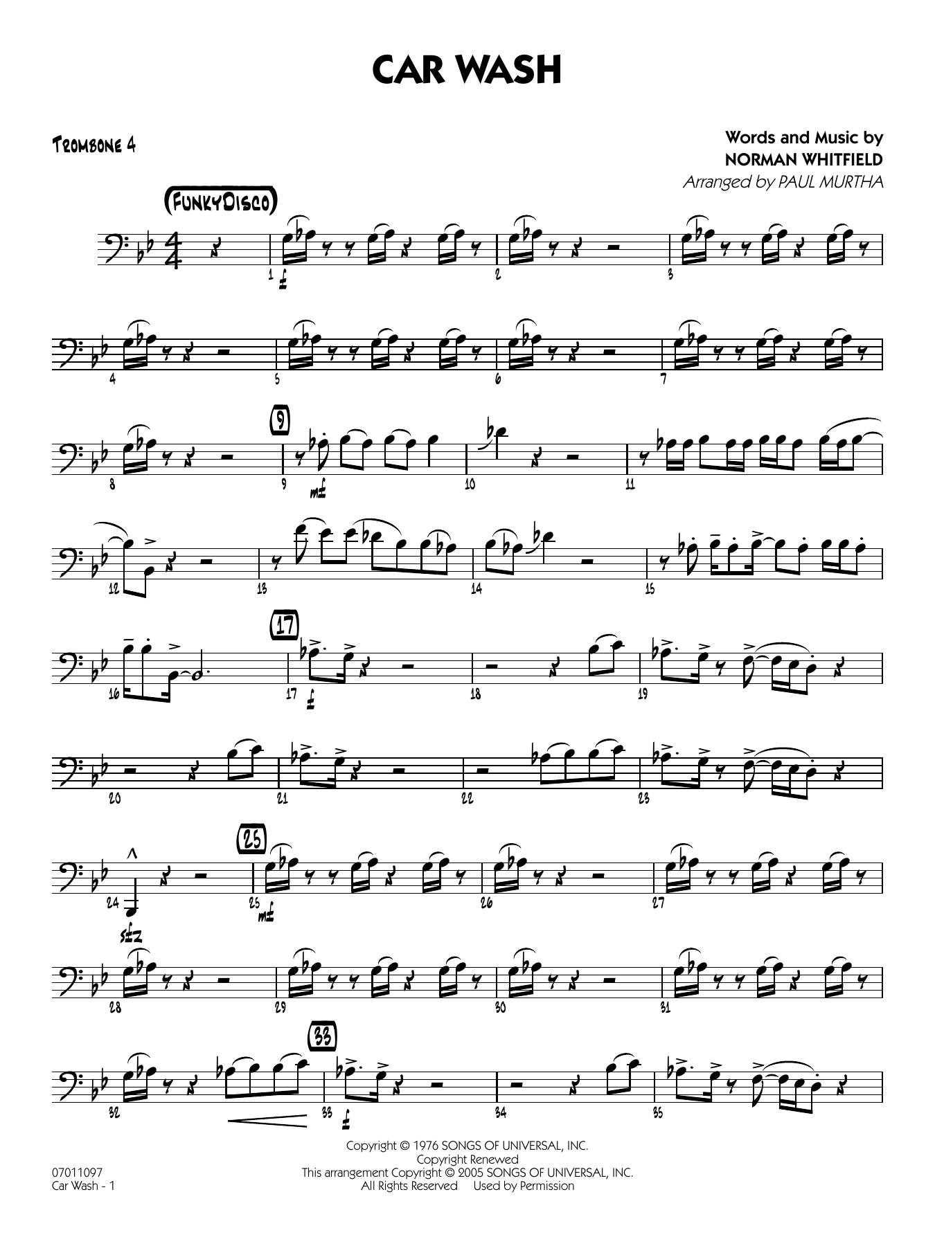 Car Wash (arr. Paul Murtha) - Trombone 4