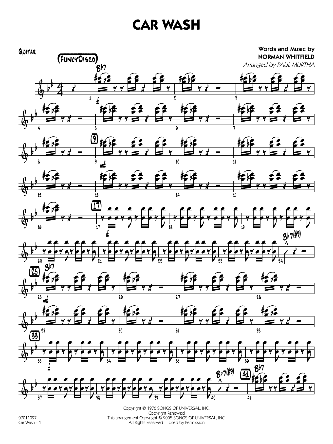 Car Wash (arr. Paul Murtha) - Guitar