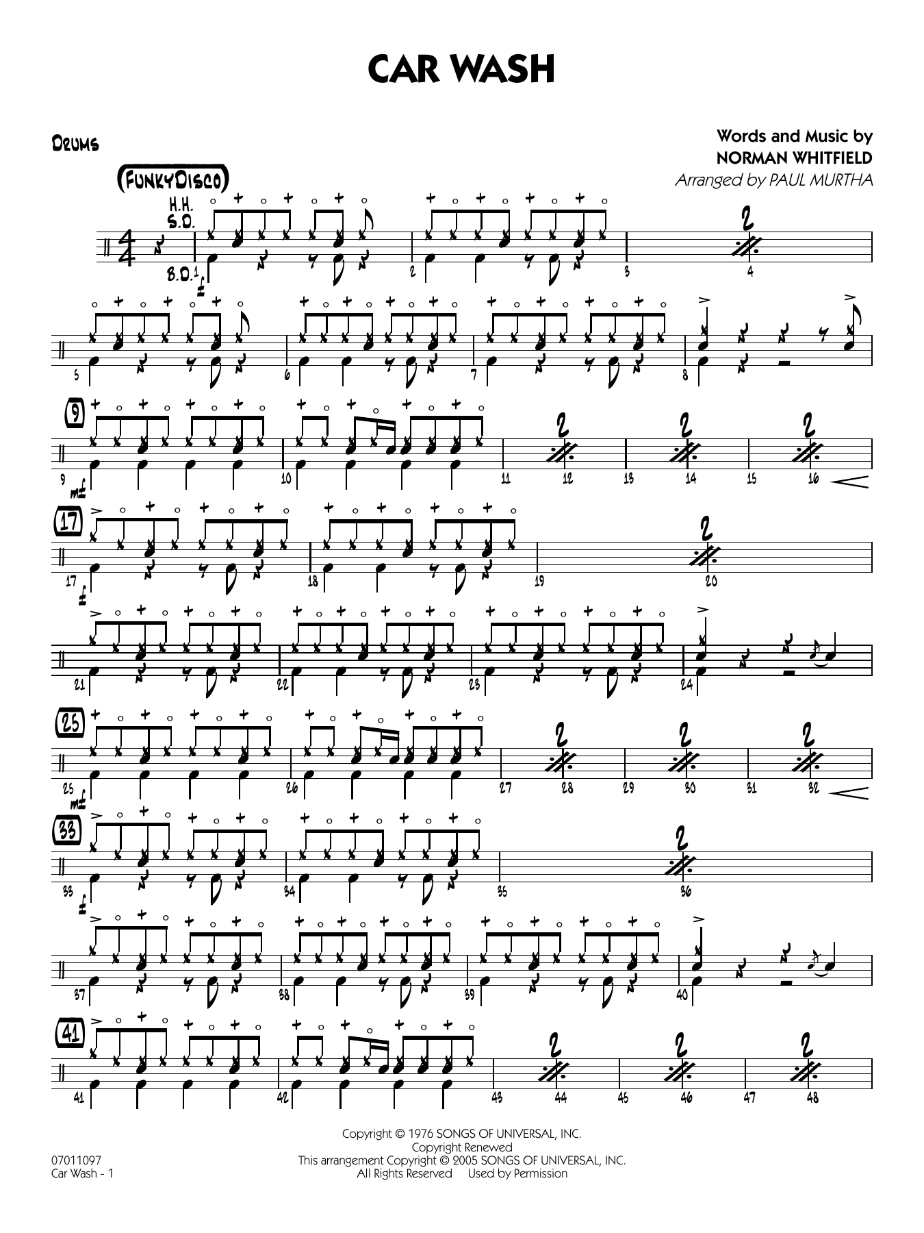 Car Wash (arr. Paul Murtha) - Drums