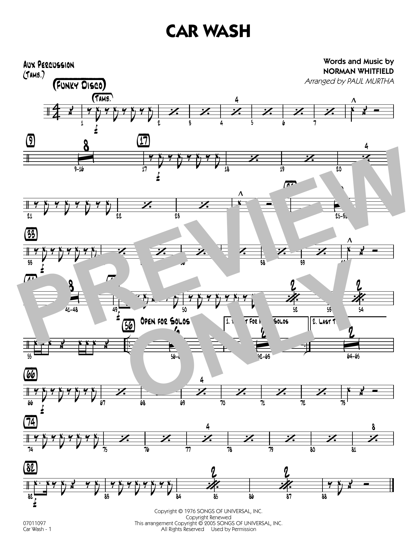 Car Wash (arr. Paul Murtha) - Aux Percussion