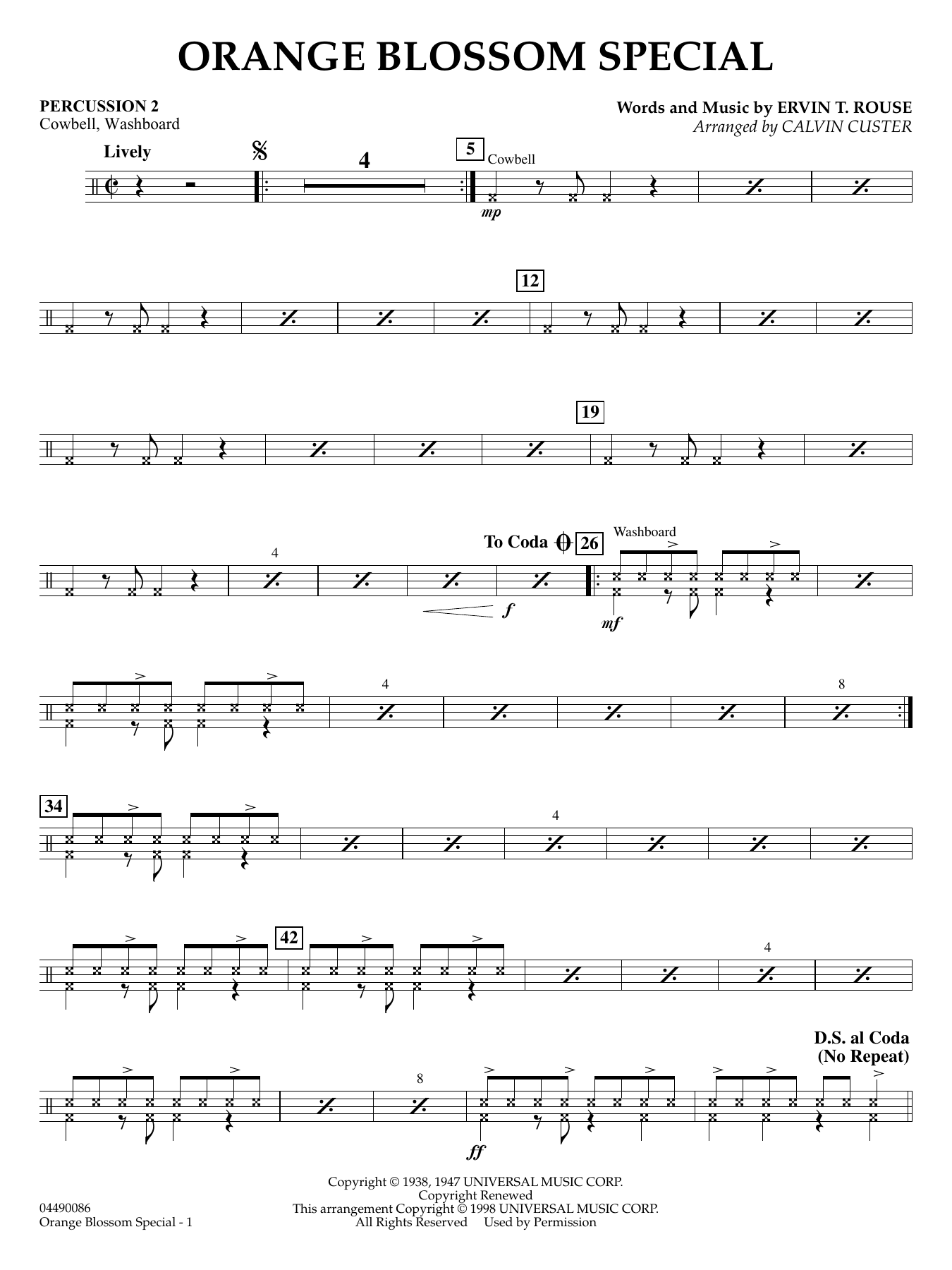 Orange Blossom Special (arr. Calvin Custer) - Percussion 2