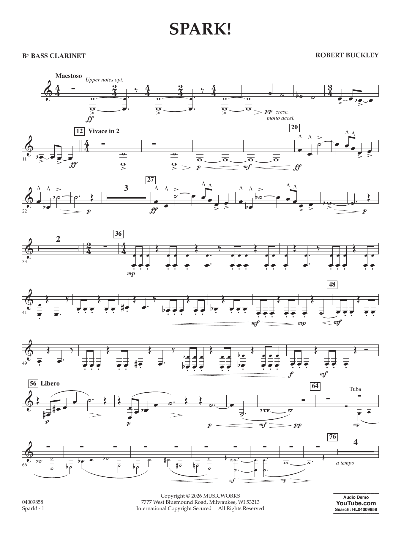 Spark! - Bb Bass Clarinet