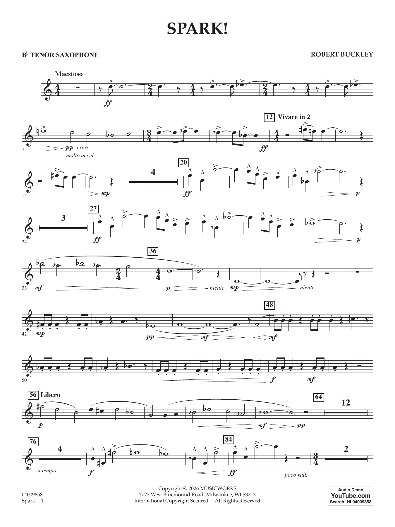 Spark! - Bb Tenor Saxophone