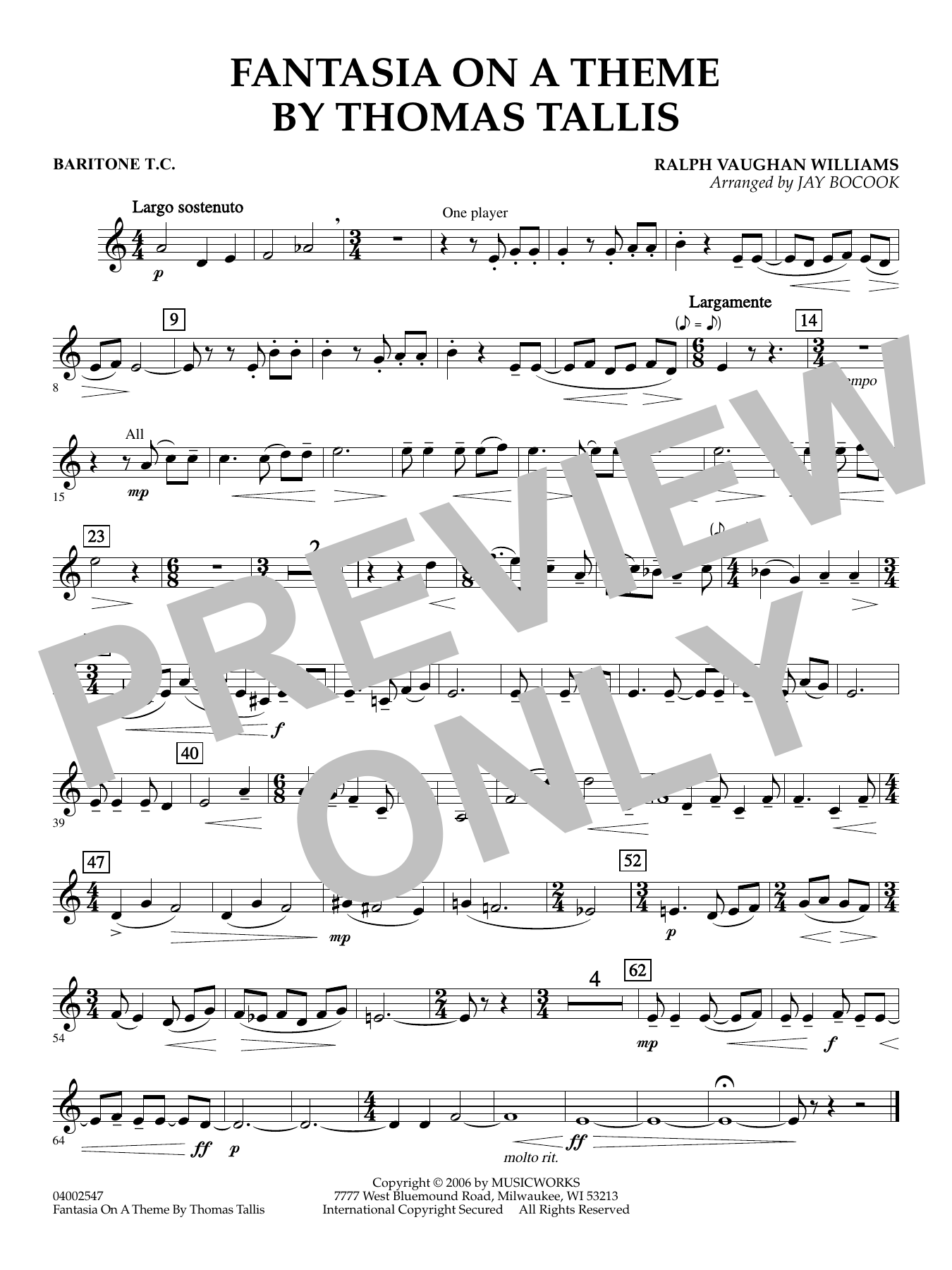 Fantasia on a Theme by Thomas Tallis (arr. Jay Bocook) - Baritone T.C.