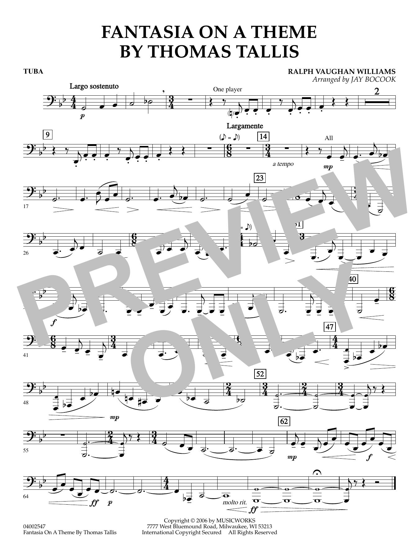 Fantasia on a Theme by Thomas Tallis (arr. Jay Bocook) - Tuba