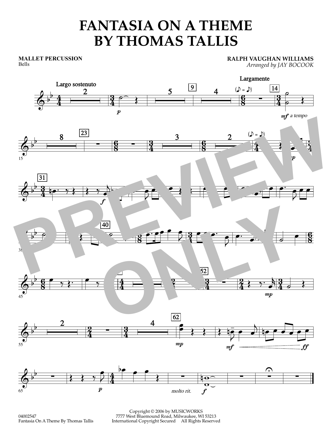 Fantasia on a Theme by Thomas Tallis (arr. Jay Bocook) - Mallet Percussion