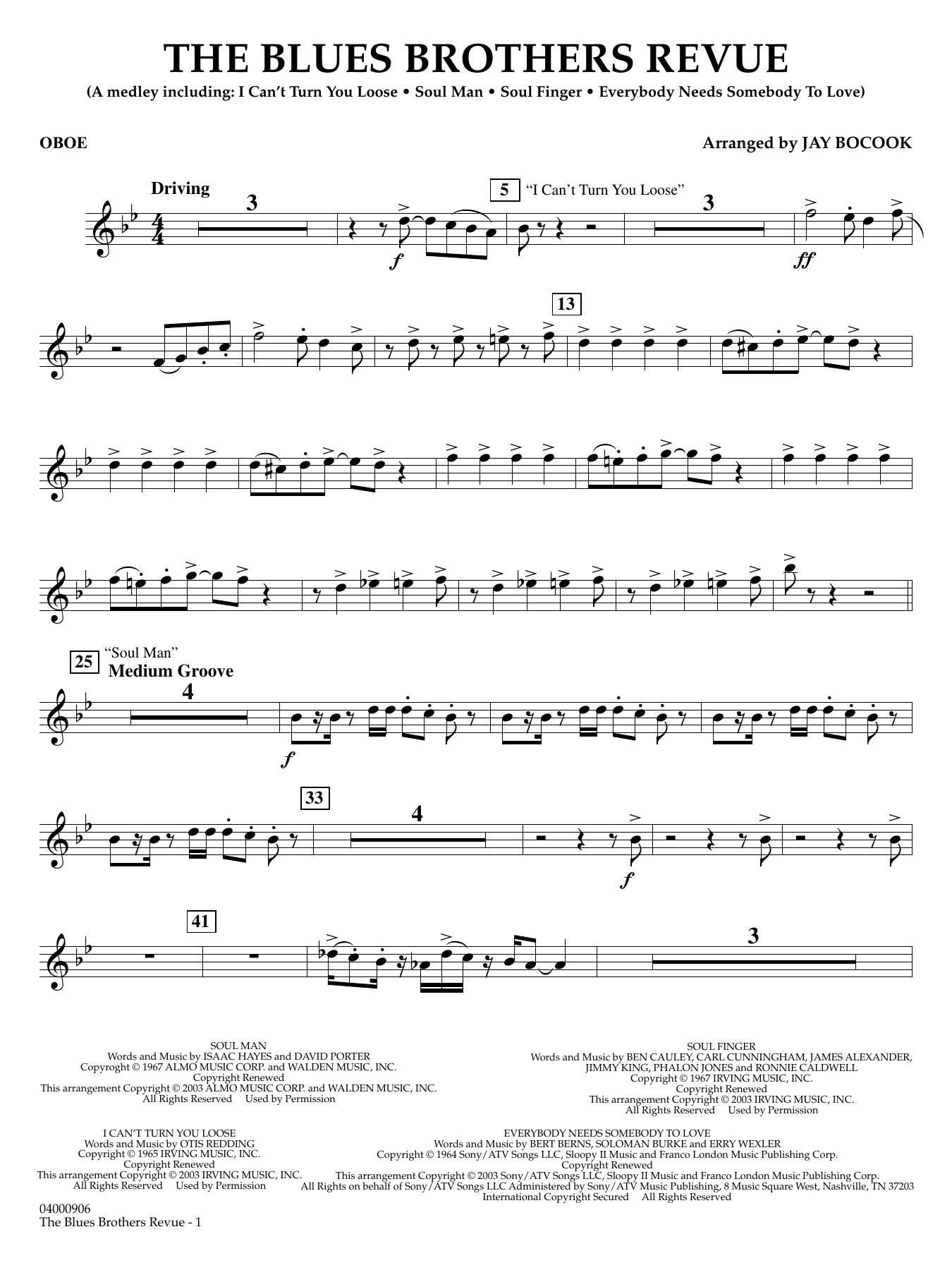 The Blues Brothers Revue (arr. Jay Bocook) - Oboe