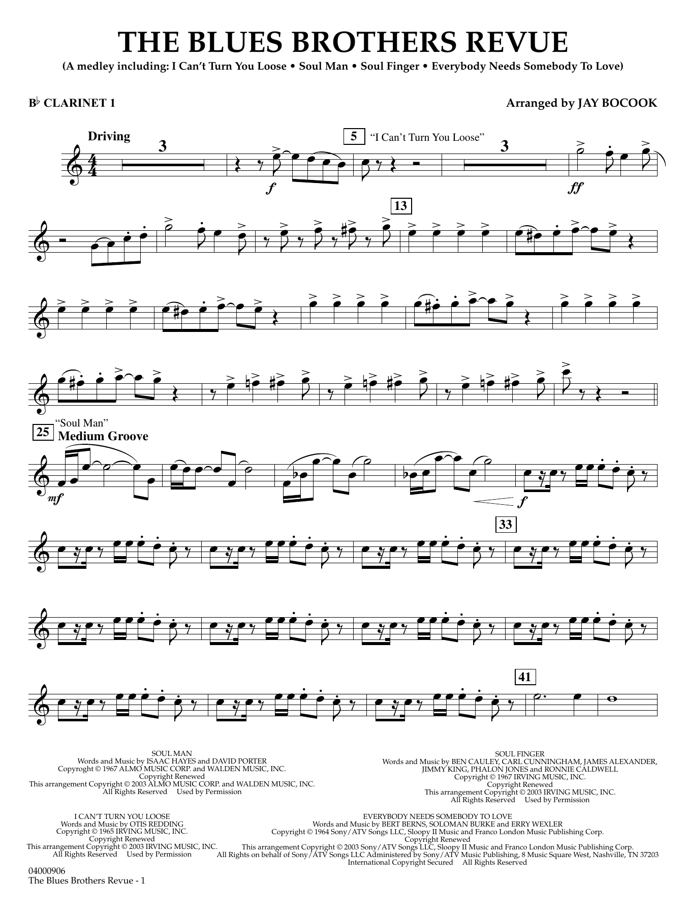 The Blues Brothers Revue (arr. Jay Bocook) - Bb Clarinet 1