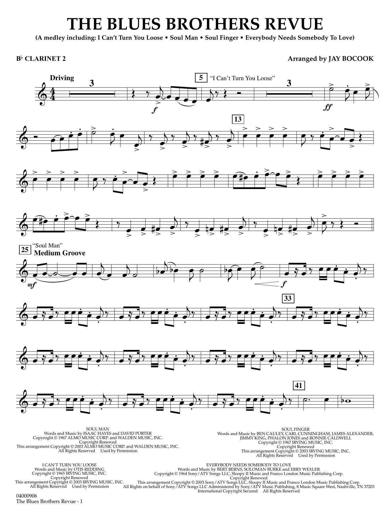 The Blues Brothers Revue (arr. Jay Bocook) - Bb Clarinet 2