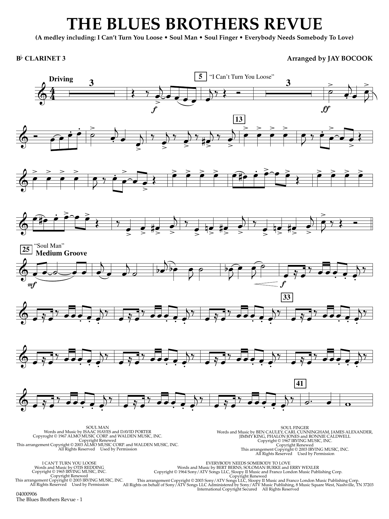 The Blues Brothers Revue (arr. Jay Bocook) - Bb Clarinet 3