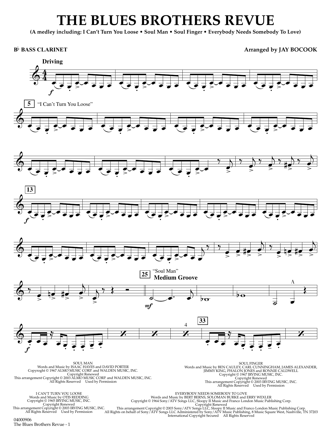 The Blues Brothers Revue (arr. Jay Bocook) - Bb Bass Clarinet