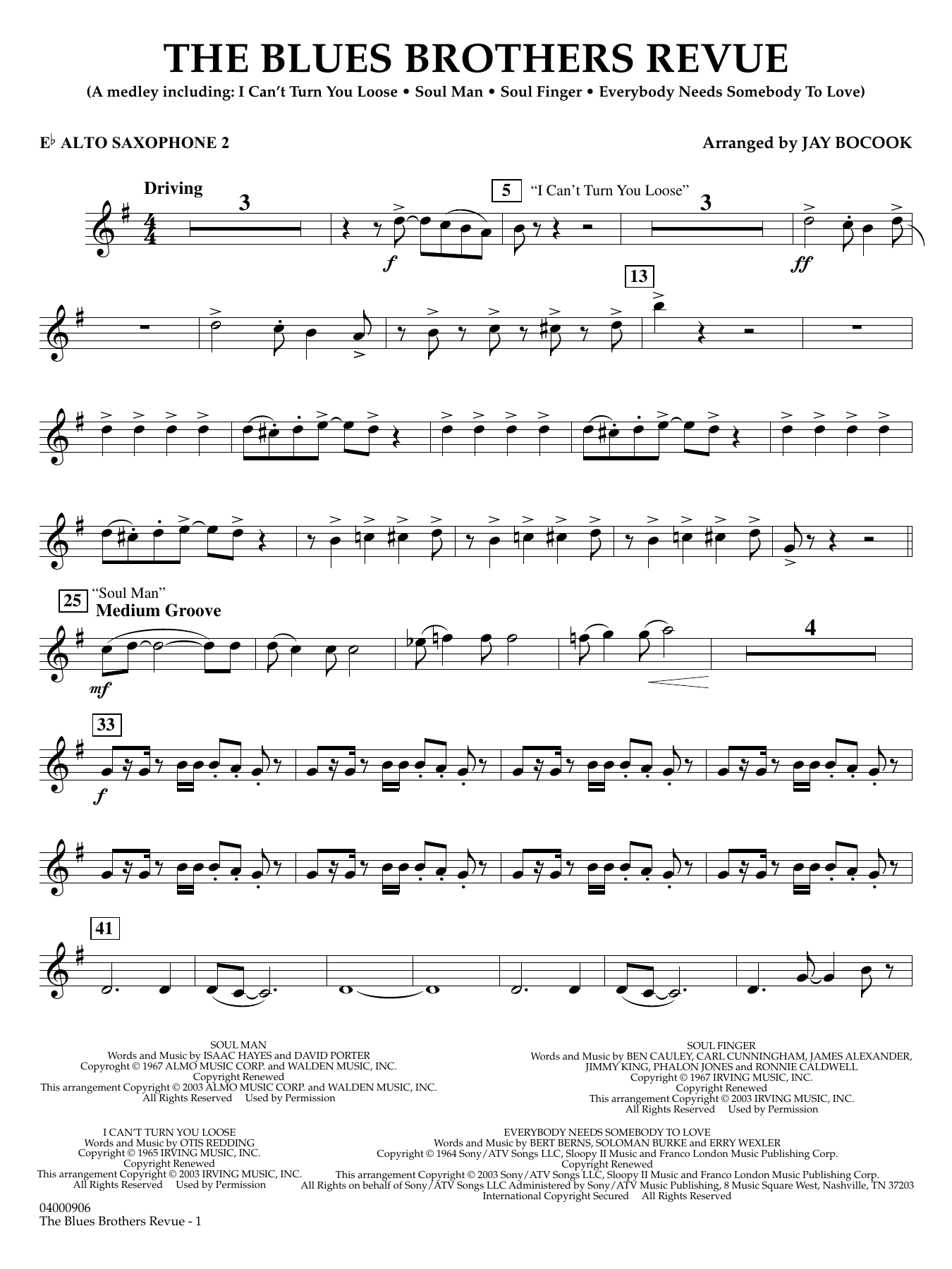 The Blues Brothers Revue (arr. Jay Bocook) - Eb Alto Saxophone 2