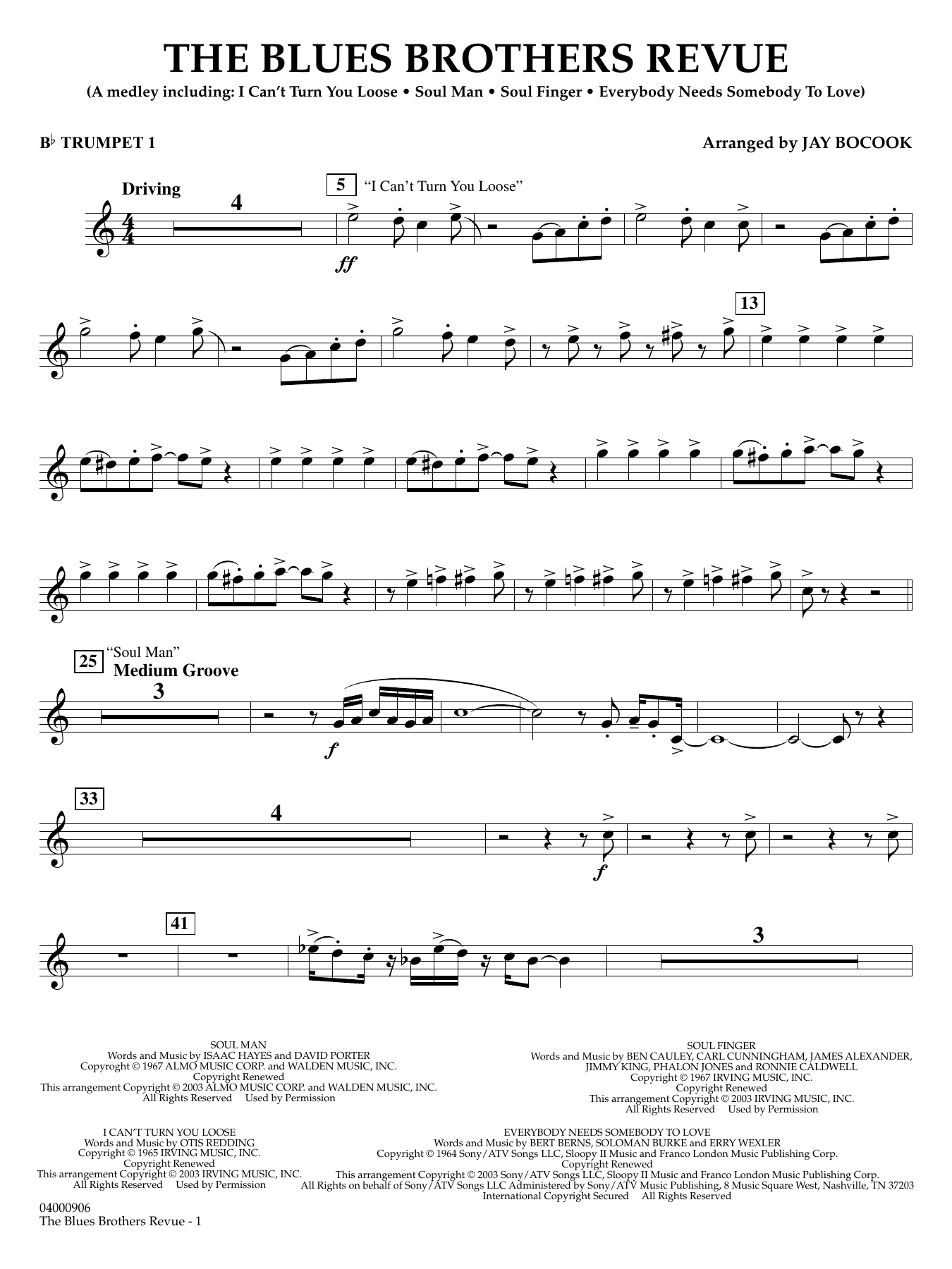 The Blues Brothers Revue (arr. Jay Bocook) - Bb Trumpet 1