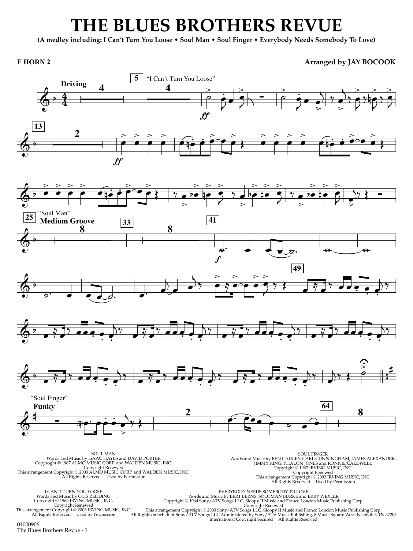 The Blues Brothers Revue (arr. Jay Bocook) - F Horn 2
