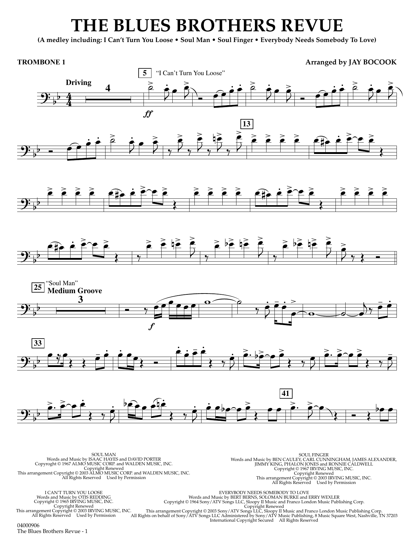 The Blues Brothers Revue (arr. Jay Bocook) - Trombone 1