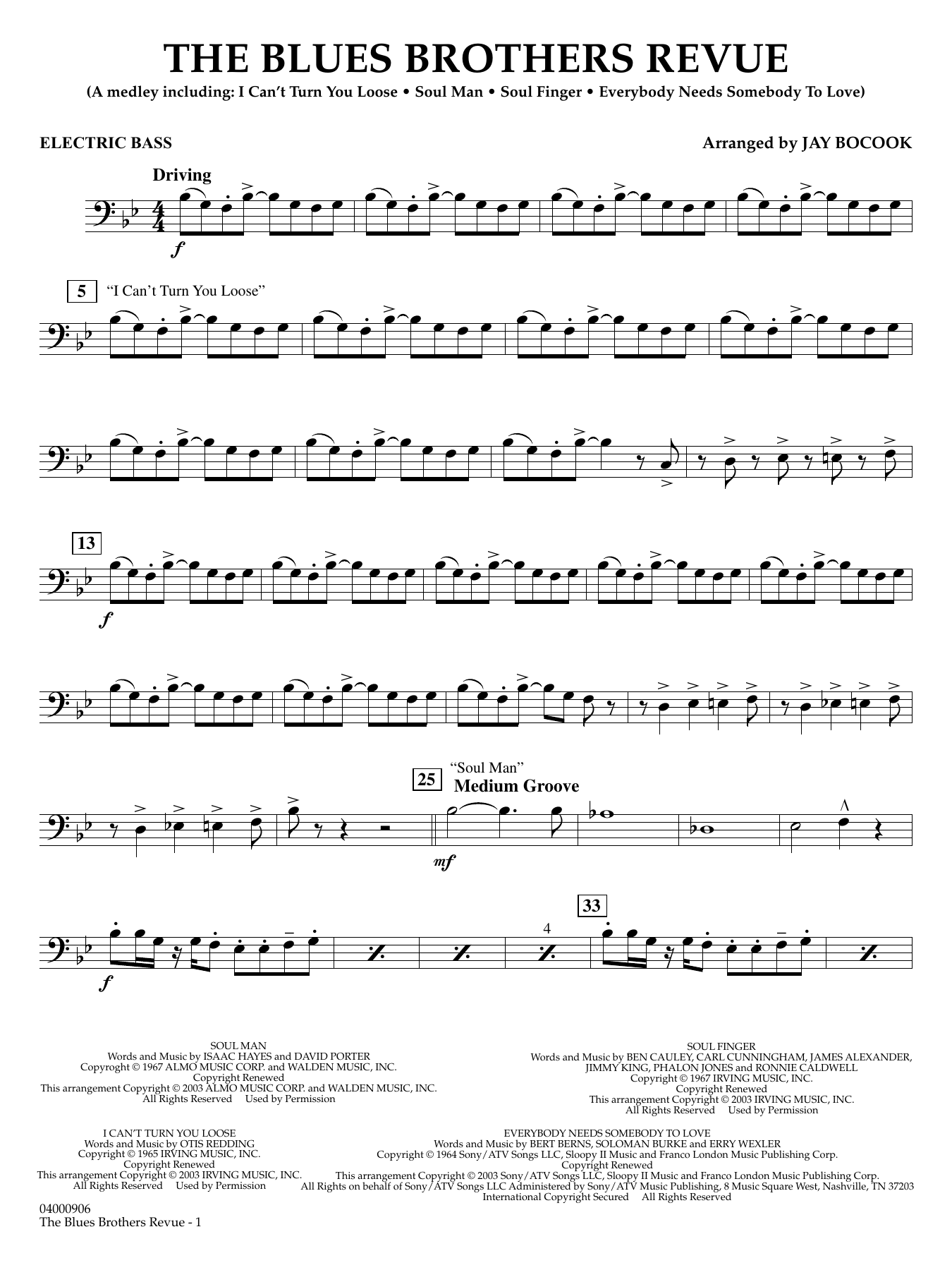 The Blues Brothers Revue (arr. Jay Bocook) - Electric Bass