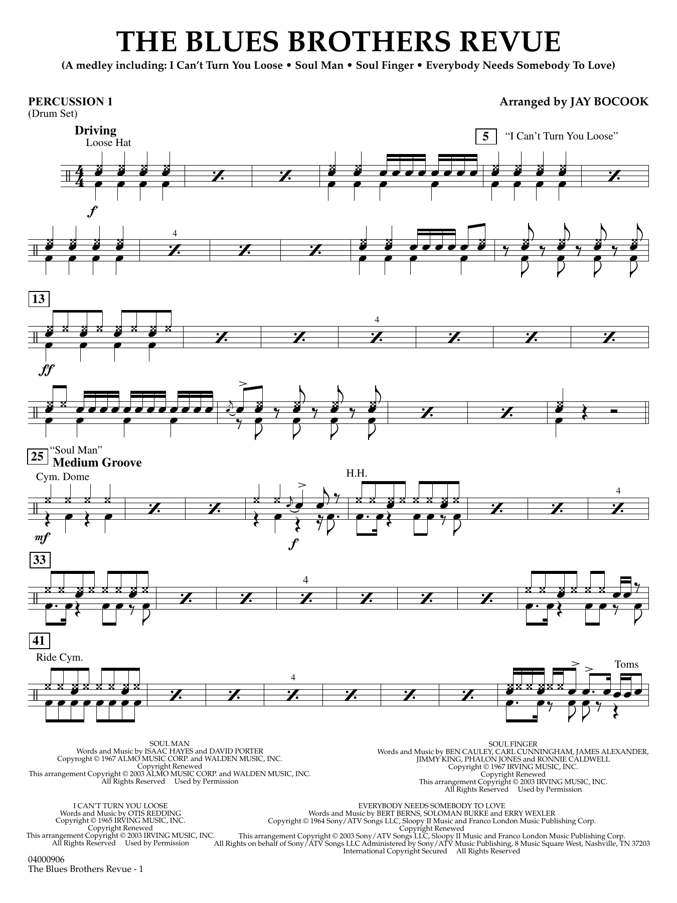 The Blues Brothers Revue (arr. Jay Bocook) - Percussion 1