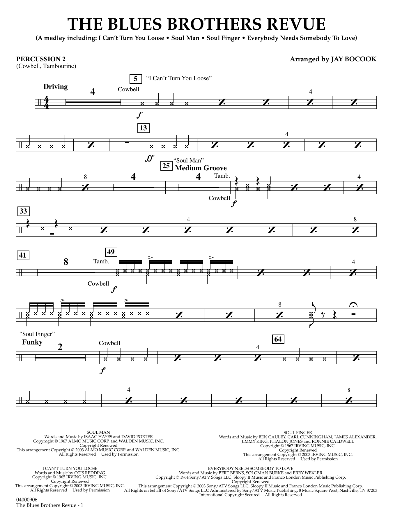 The Blues Brothers Revue (arr. Jay Bocook) - Percussion 2