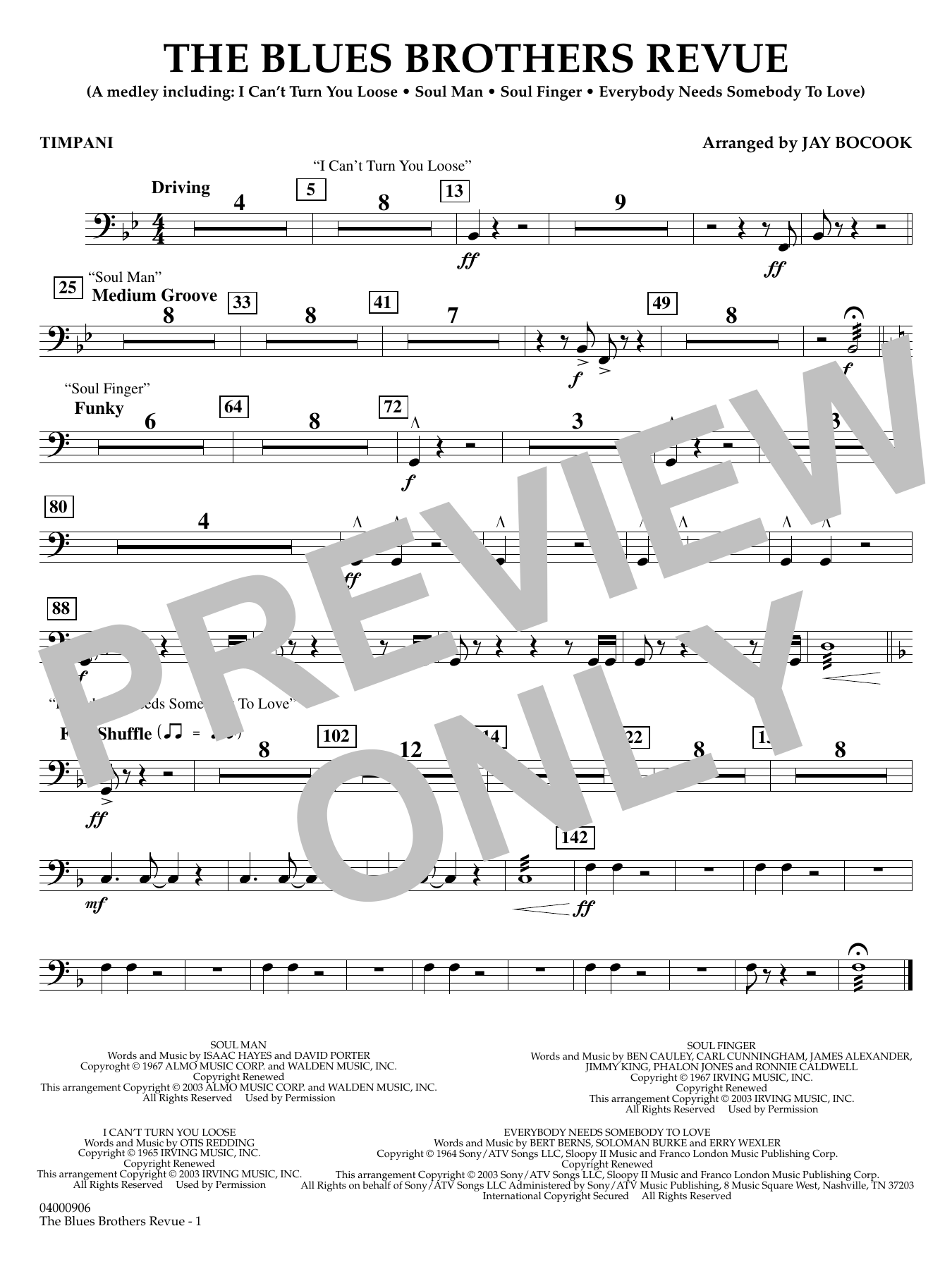 The Blues Brothers Revue (arr. Jay Bocook) - Timpani
