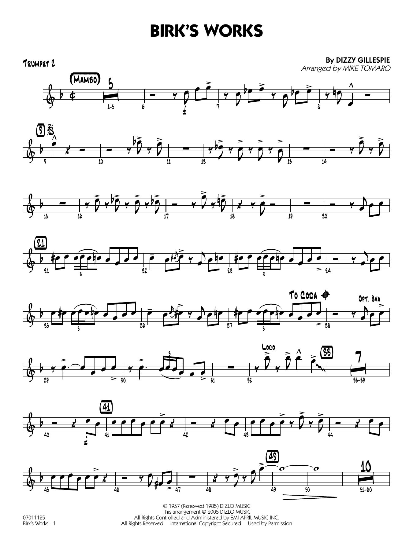 Birk's Works (arr. Mike Tomaro) - Trumpet 2
