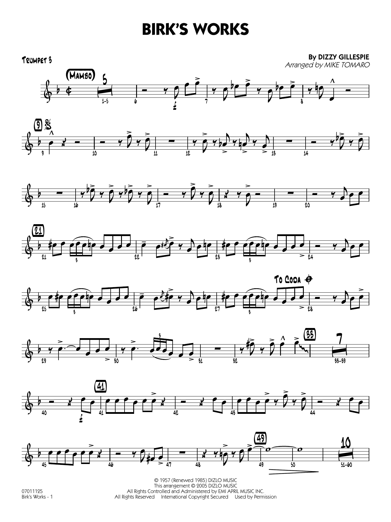 Birk's Works (arr. Mike Tomaro) - Trumpet 3