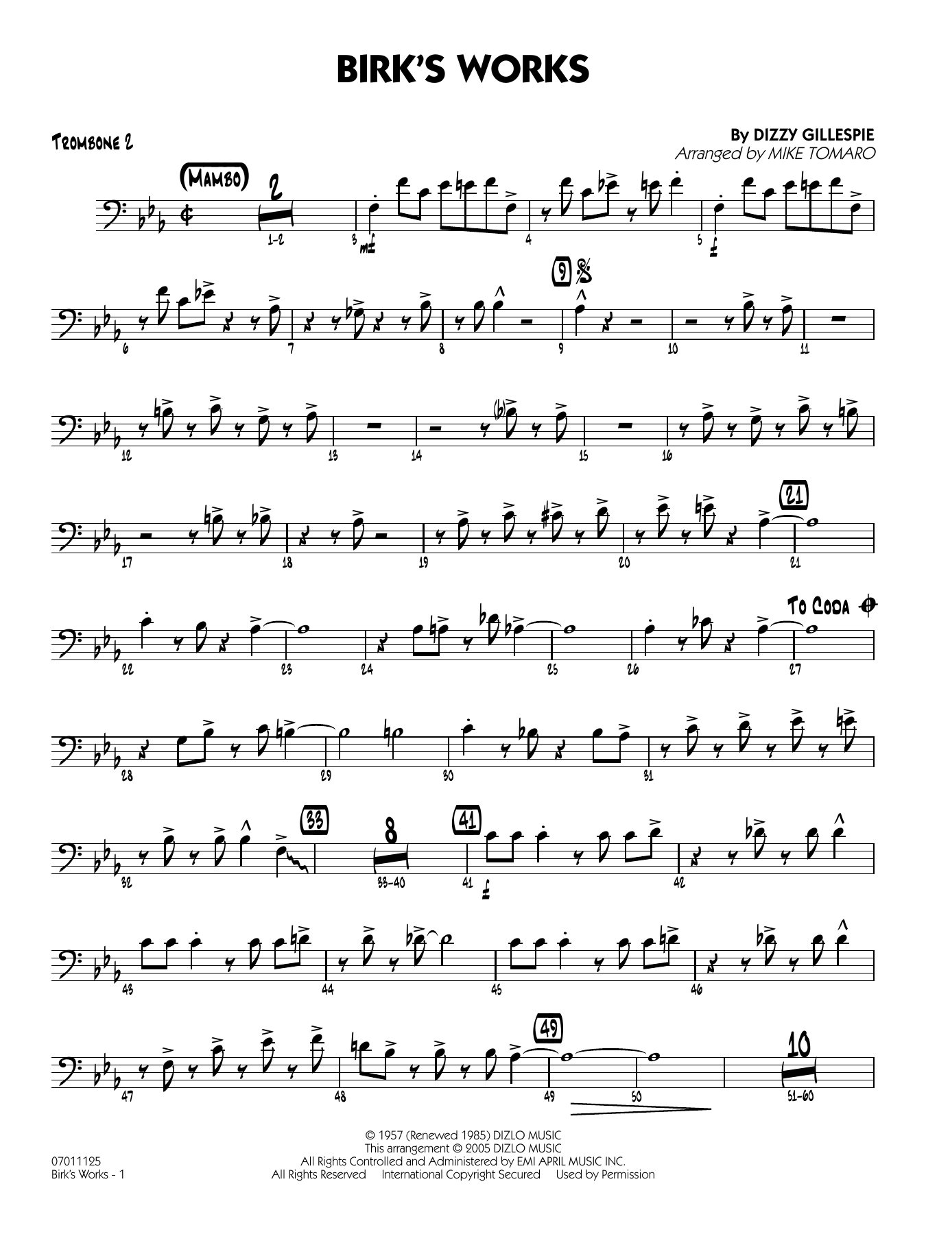 Birk's Works (arr. Mike Tomaro) - Trombone 2