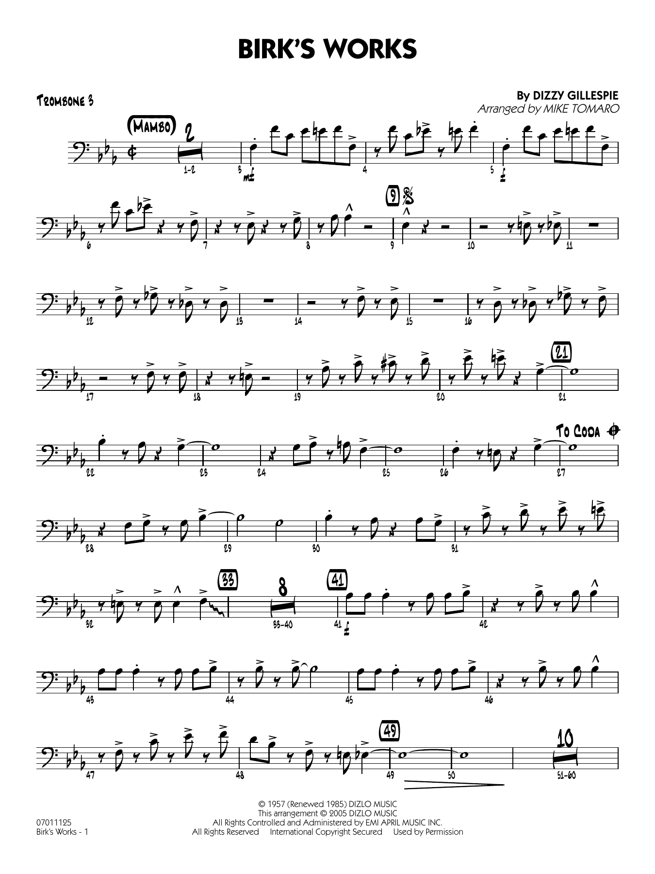 Birk's Works (arr. Mike Tomaro) - Trombone 3