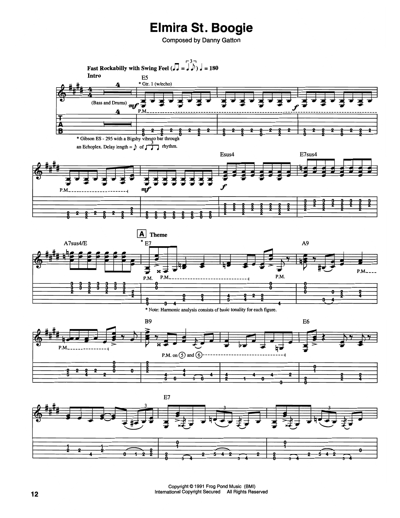 Elmira St. Boogie: Guitar Tab