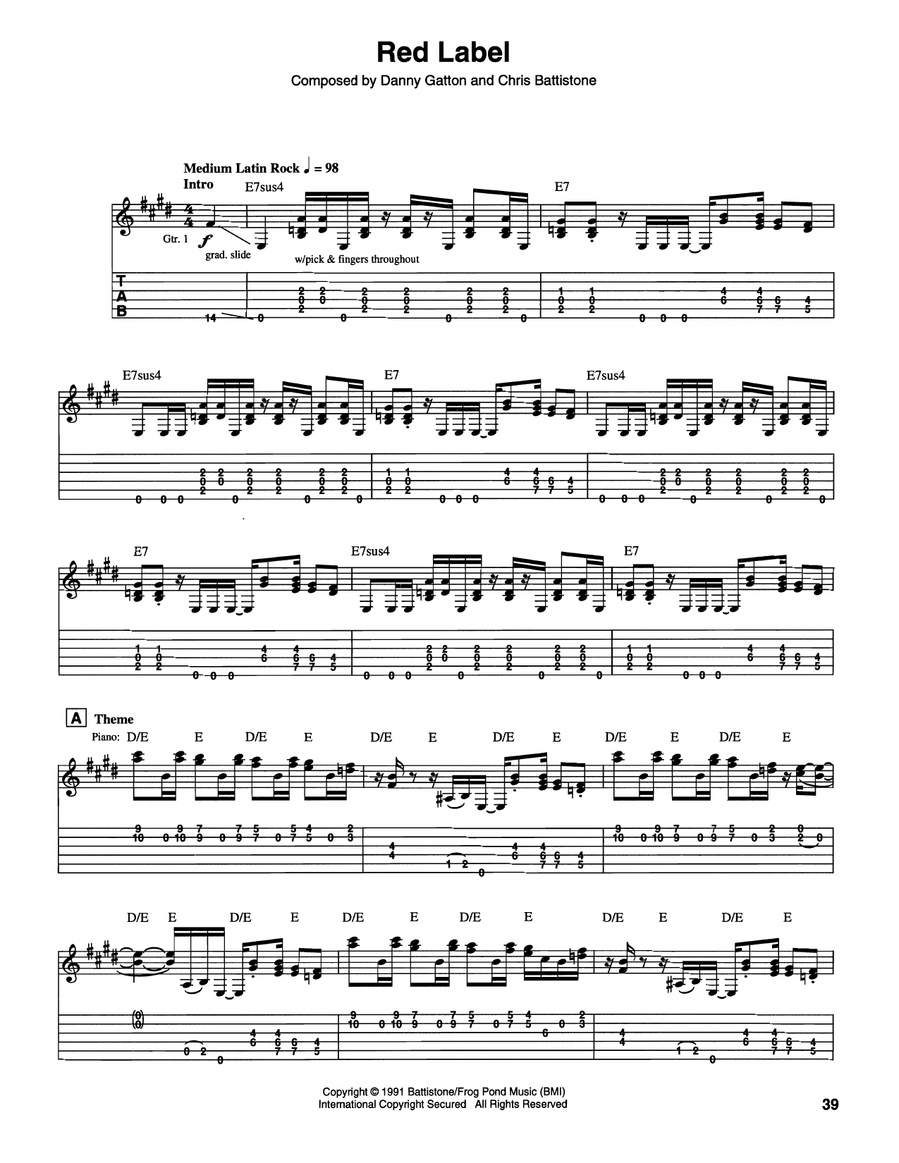 Red Label: Guitar Tab