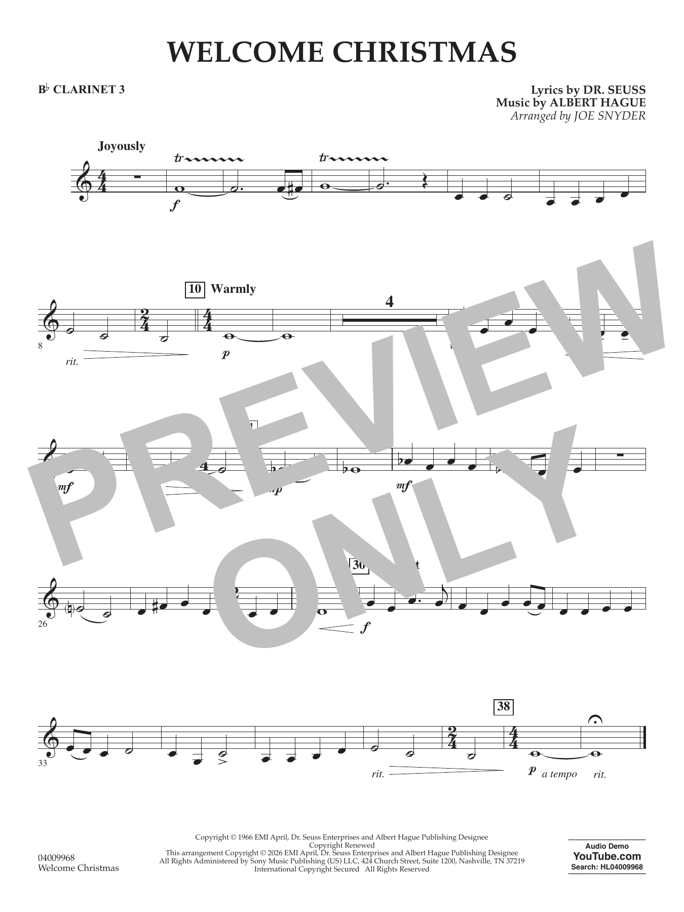 Welcome Christmas - Bb Clarinet 3