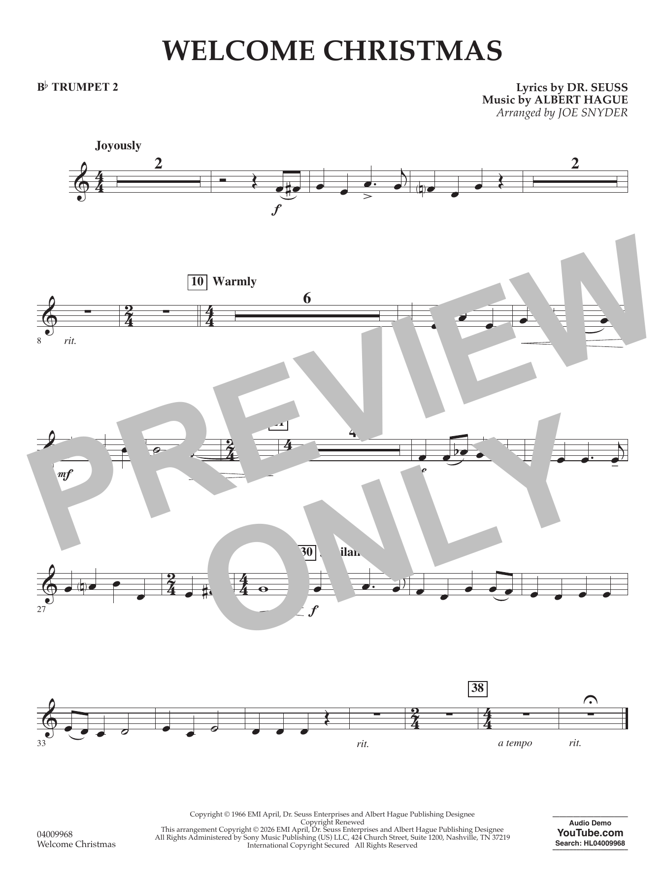 Welcome Christmas - Bb Trumpet 2
