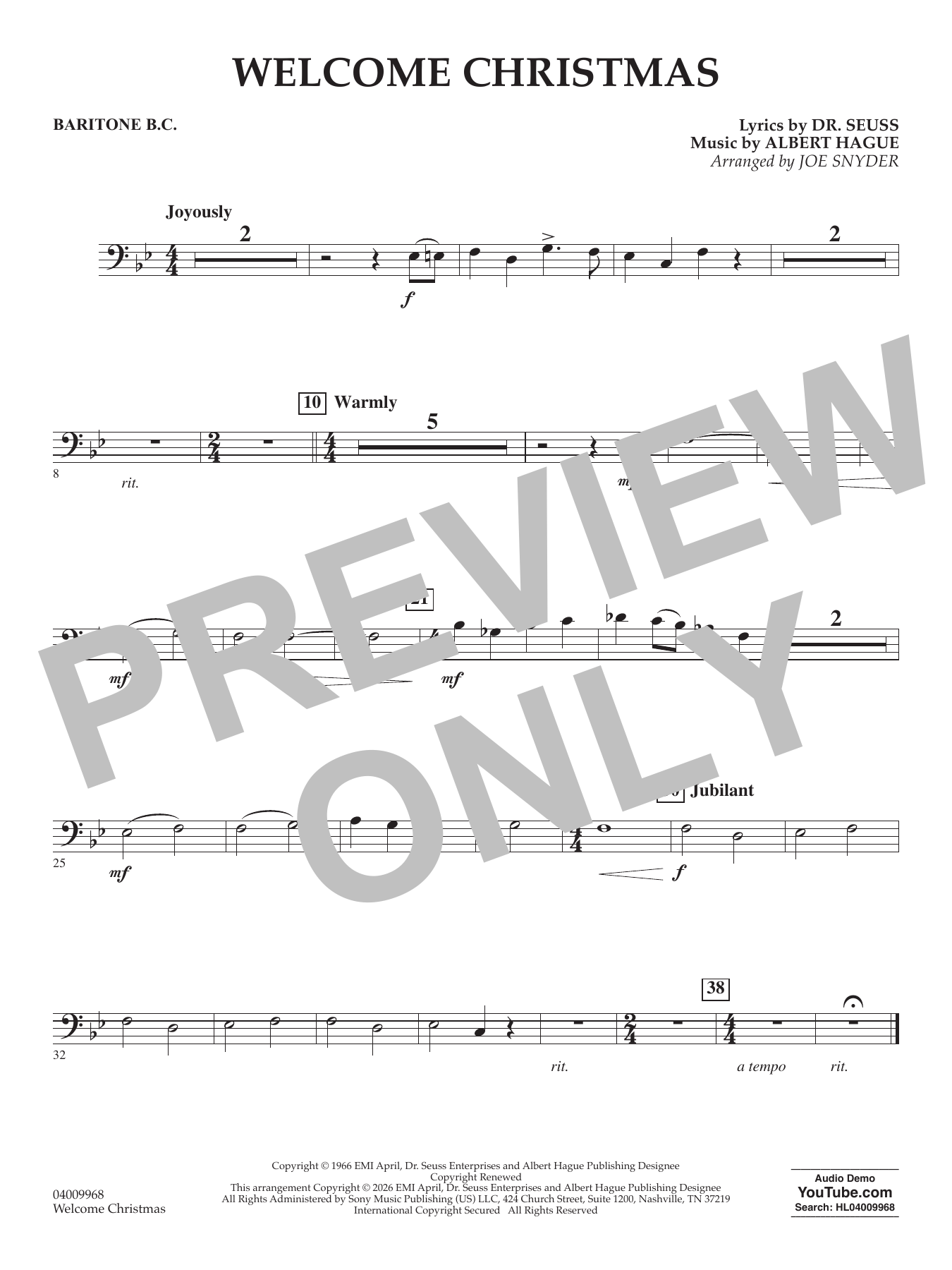 Welcome Christmas - Baritone B.C.