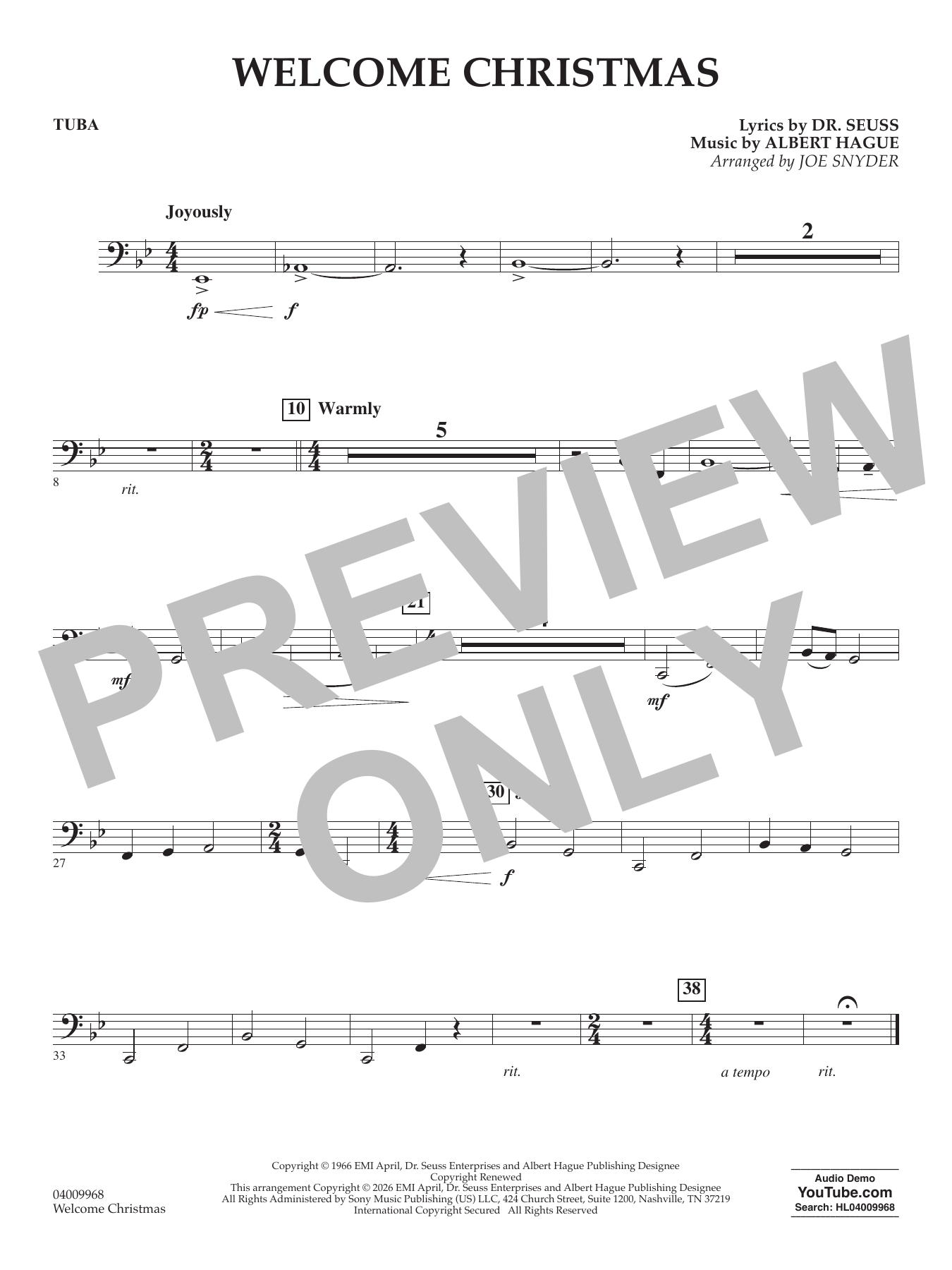Welcome Christmas - Tuba
