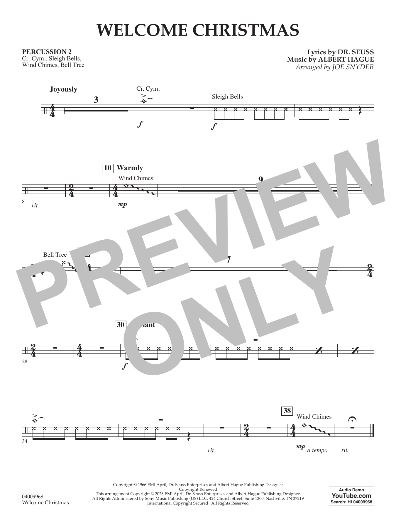 Welcome Christmas - Percussion 2