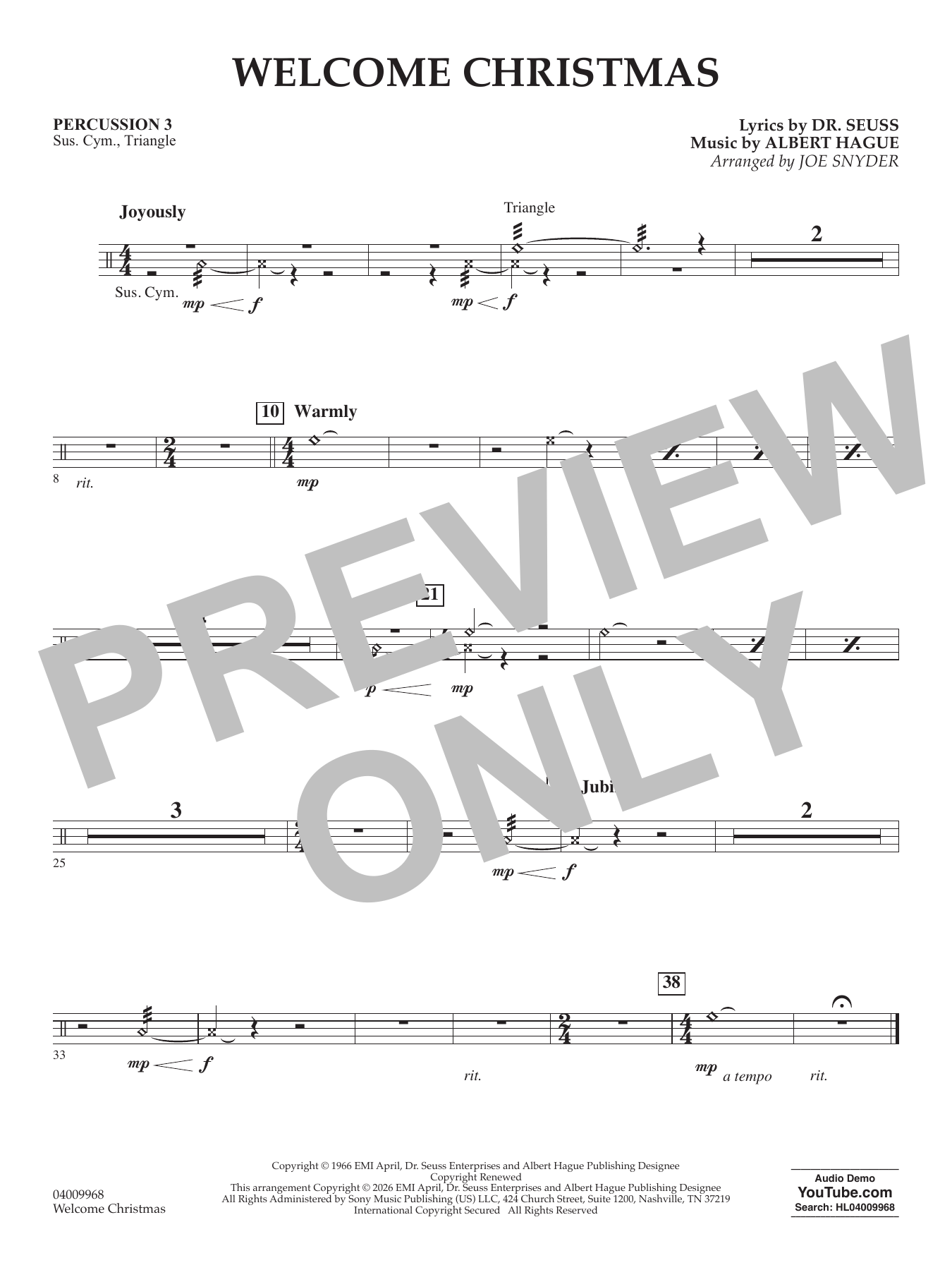 Welcome Christmas - Percussion 3