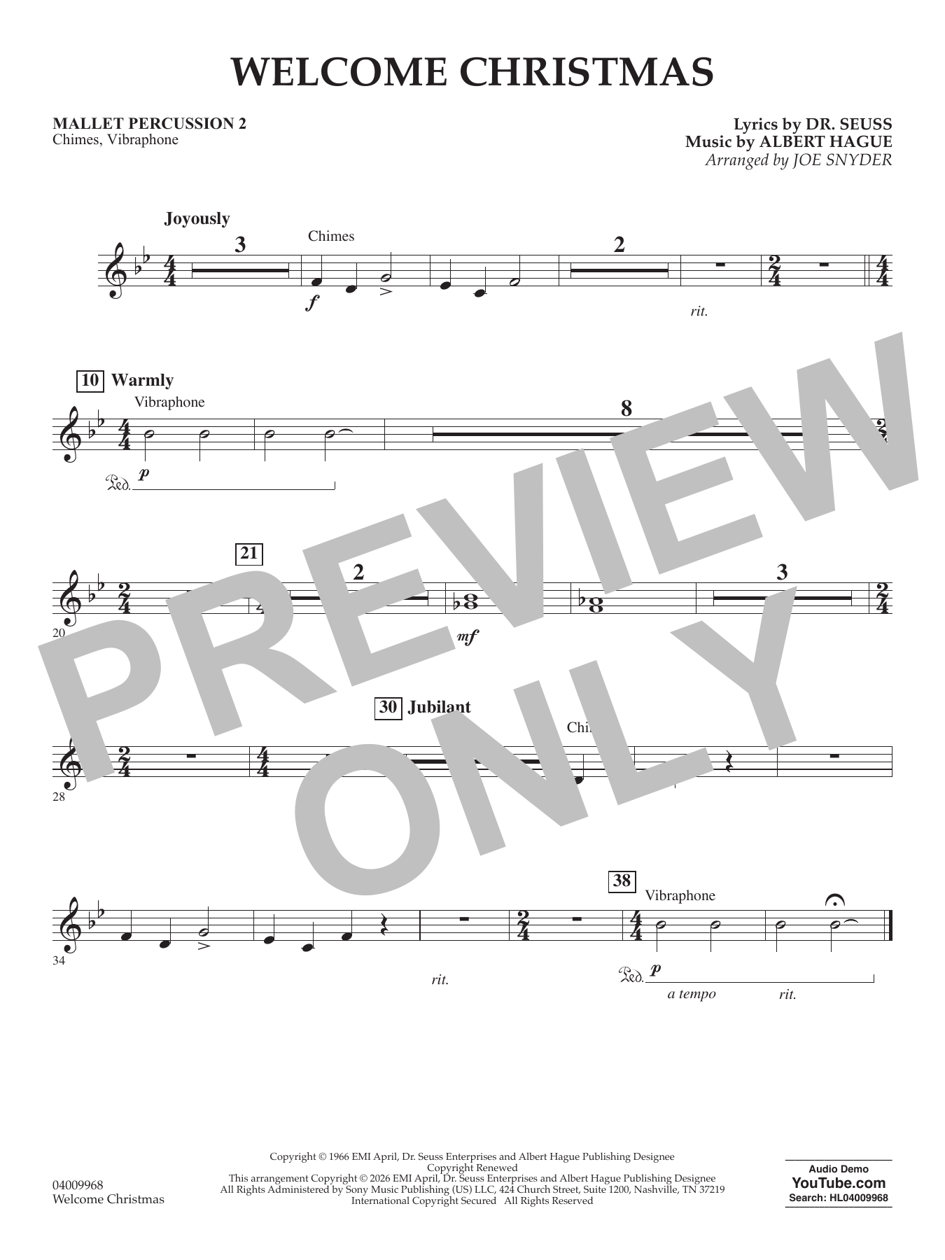 Welcome Christmas - Mallet Percussion 2