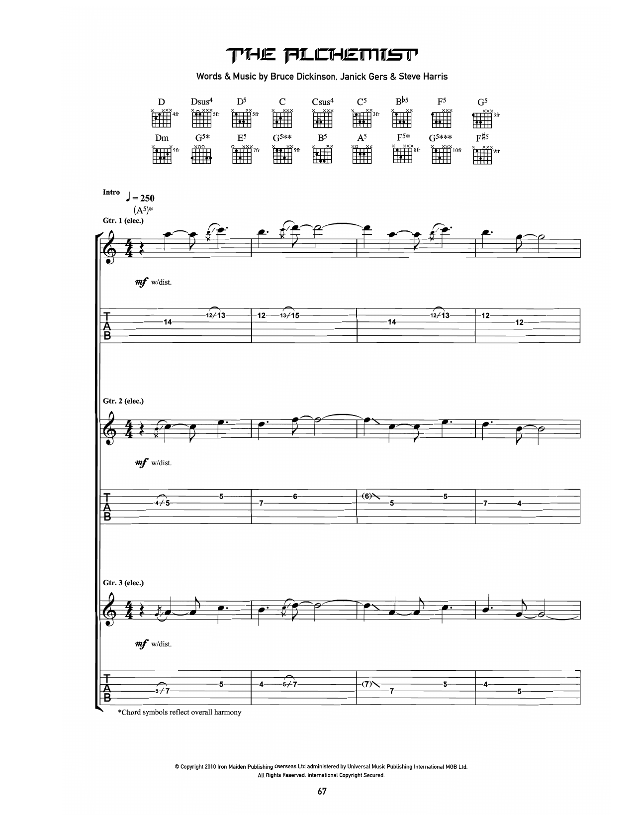 The Alchemist: Guitar Tab