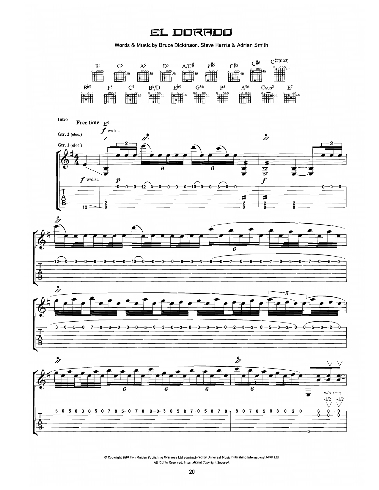 El Dorado: Guitar Tab