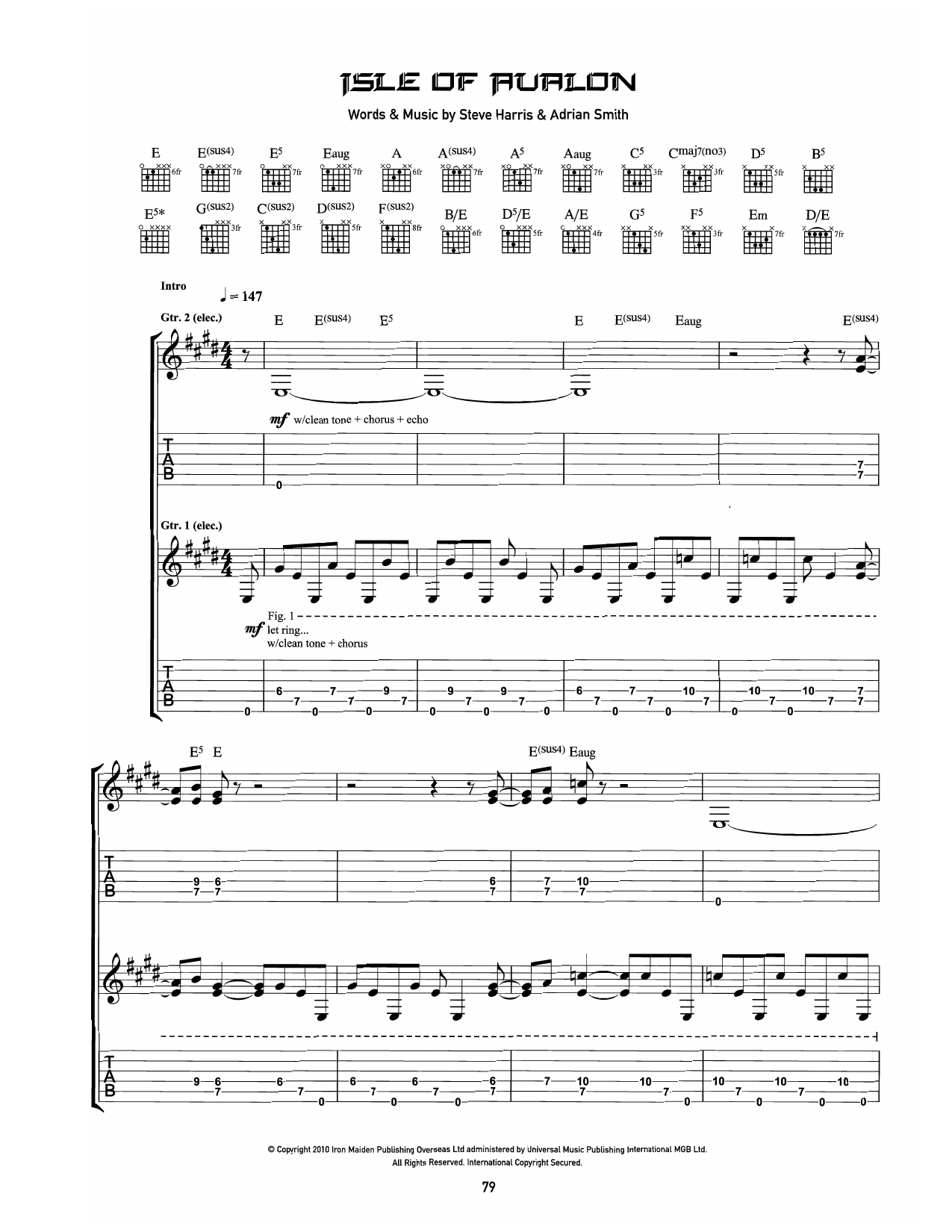 Isle Of Avalon: Guitar Tab