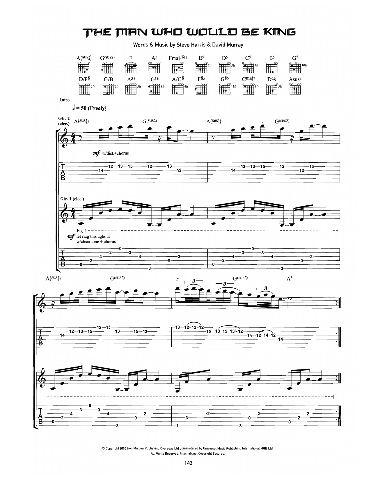 The Man Who Would Be King: Guitar Tab