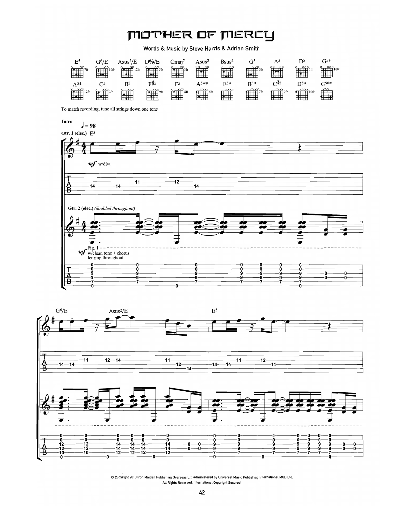 Mother Of Mercy: Guitar Tab
