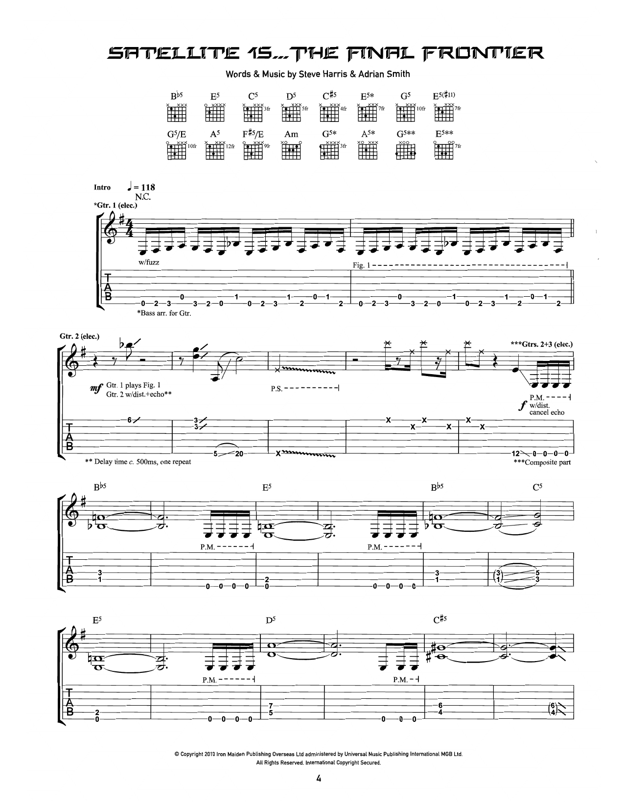 Satellite 15...The Final Frontier: Guitar Tab