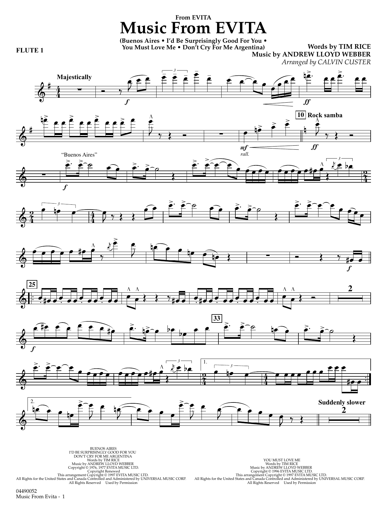 Music from Evita (arr. Calvin Custer) - Flute 1