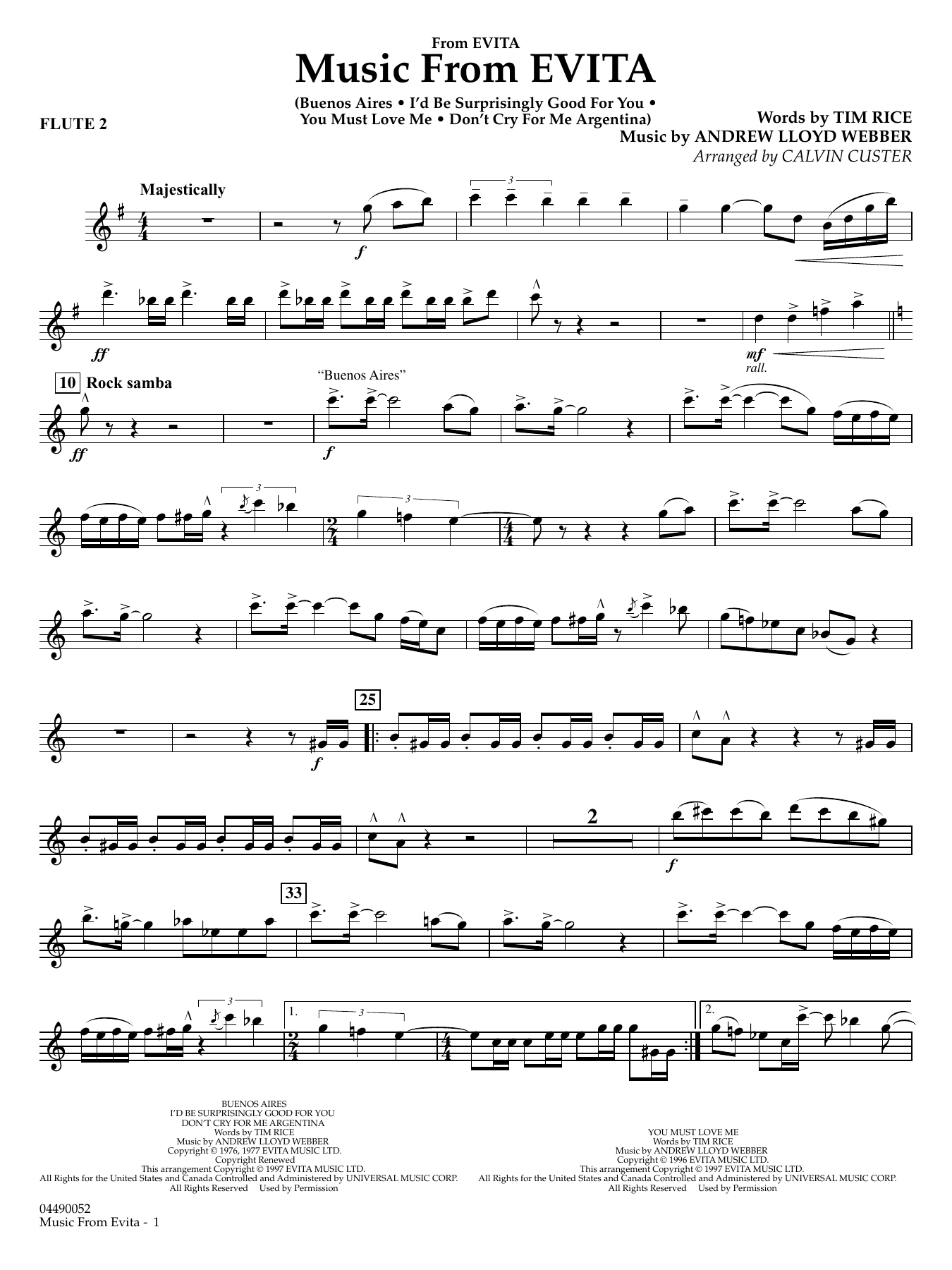 Music from Evita (arr. Calvin Custer) - Flute 2