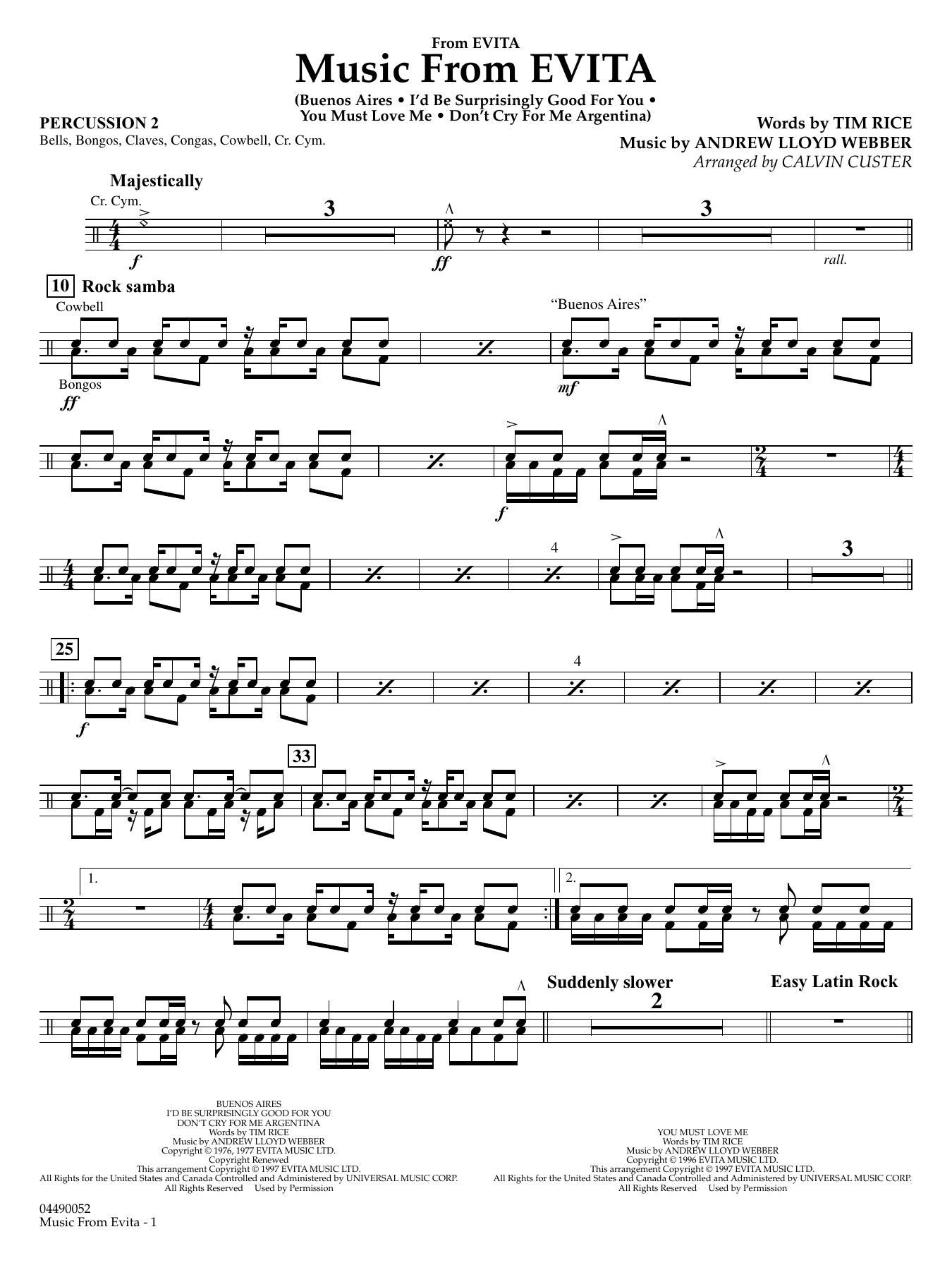 Music from Evita (arr. Calvin Custer) - Percussion 2