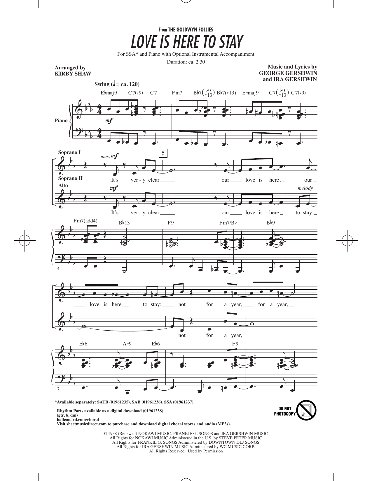 Love Is Here To Stay (arr. Kirby Shaw)