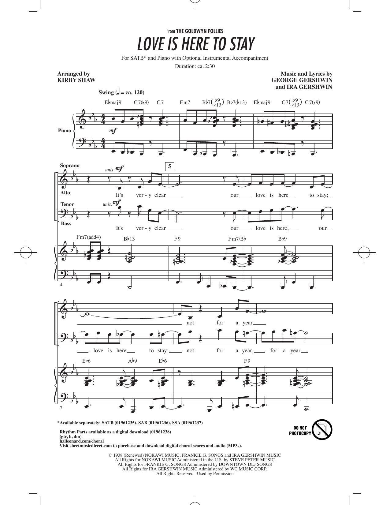 Love Is Here To Stay (arr. Kirby Shaw)