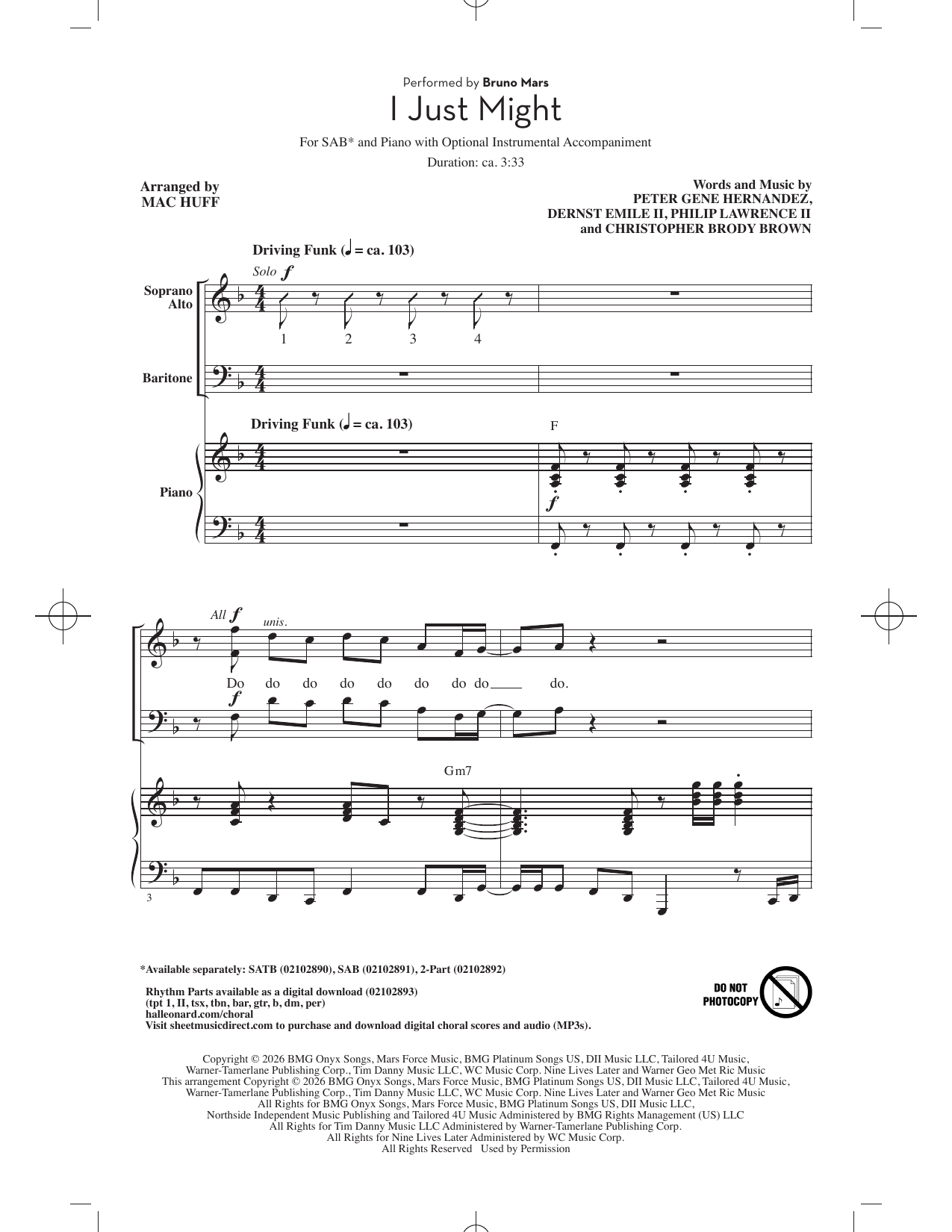 I Just Might (arr. Mac Huff)