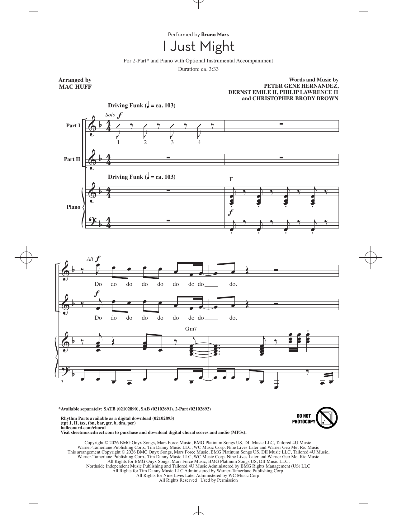 I Just Might (arr. Mac Huff)