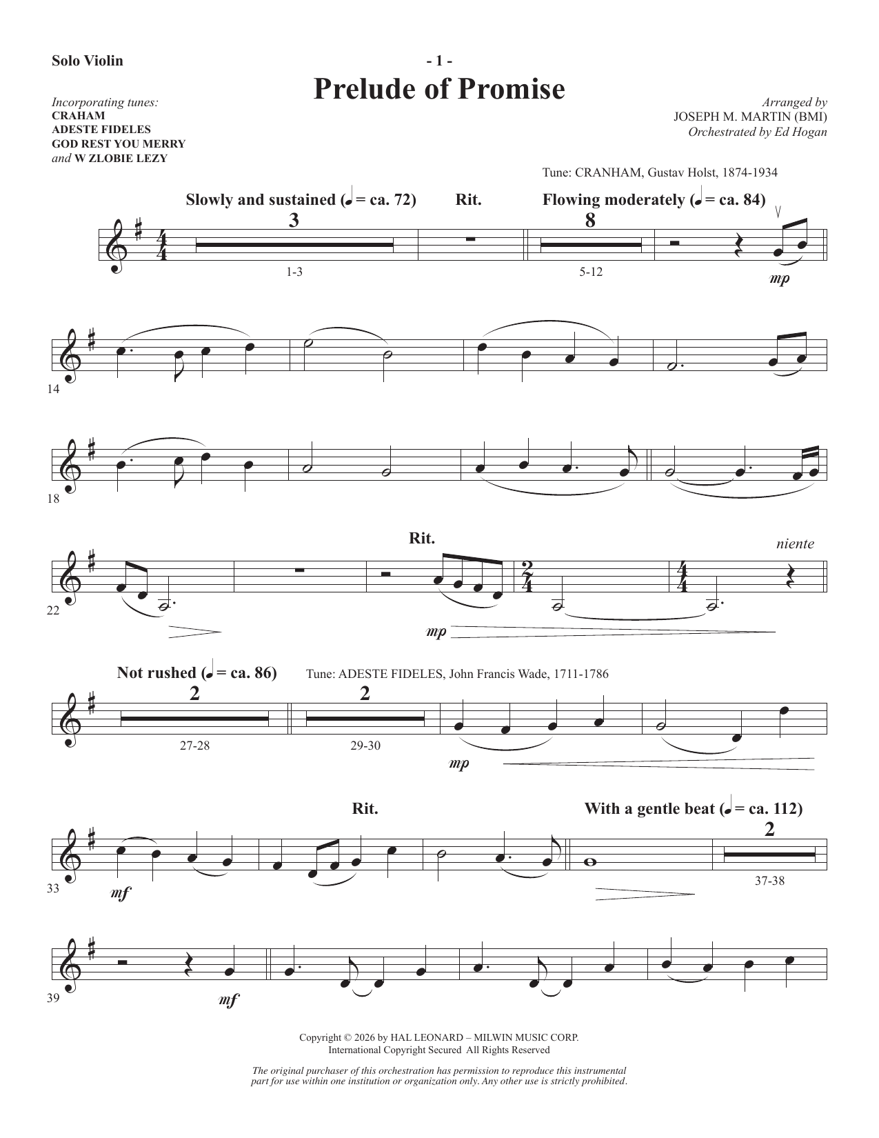Night Of Wonders - Solo Violin